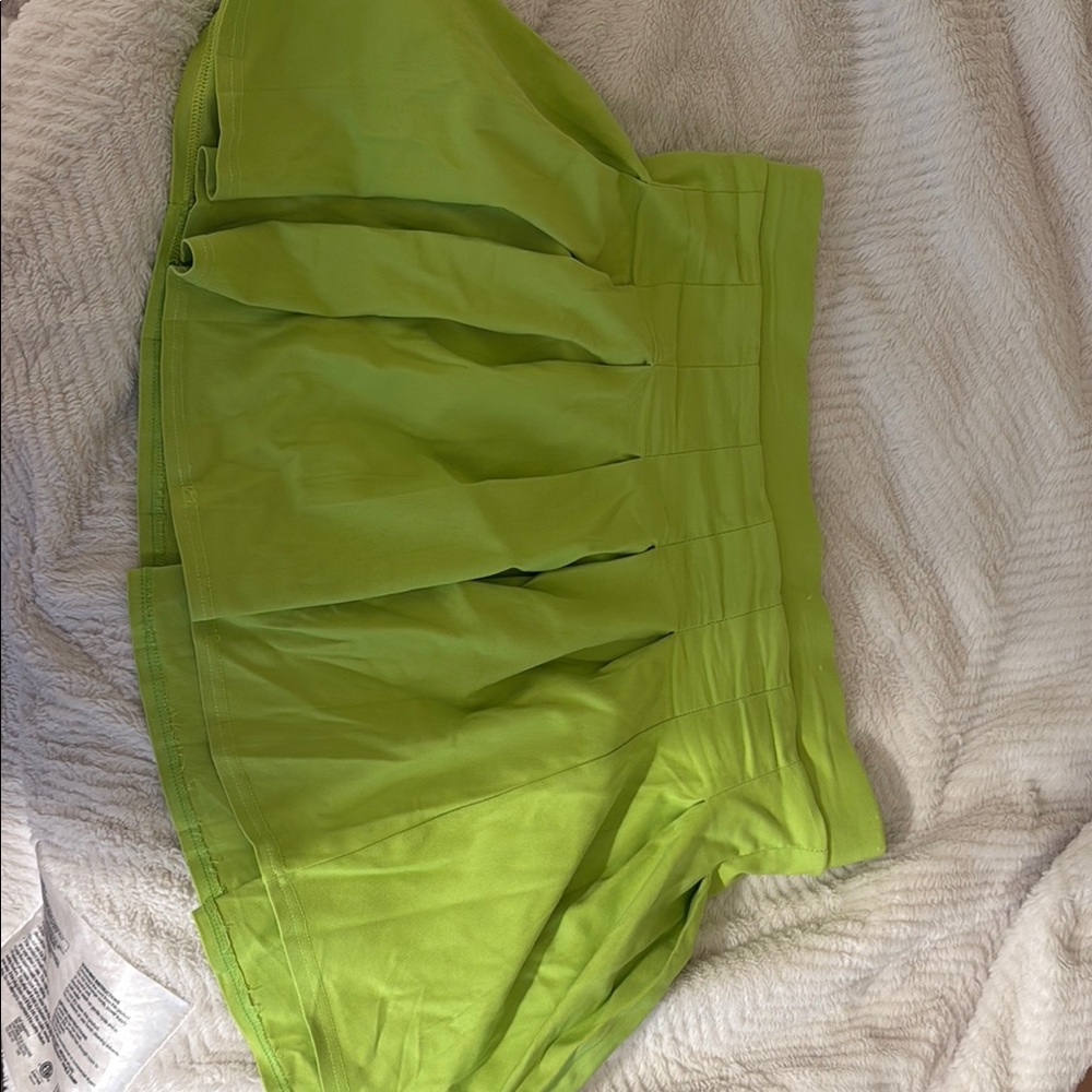 Thrill Lime Green Pleated Skirt